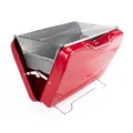 Produktbild: TAINO MOX Koffergrill Holzkohlegrill BBQ Campinggrill kompakt Koffer Griller Rot