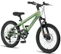Produktbild: Licorne Bike Thunder Premium Mountainbike in 20, 24, 26, 27.5 und 29 Zoll Fahrrad für Mädchen Jungen Herren und Damen Discbremse (Olivengrün, 20 Zoll)