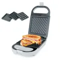 Produktbild: Korona 47020 Sandwichmaker 3 in 1 | 3 wechselbare Plattensets mit Antihaftbeschichtung | 1. Sandwichplatte, 2. Belgische Waffelplatte, 3. Bubble-/ Popcake-Platte