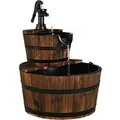 Produktbild: Costway Brunnen Holz Gartenbrunnen mit Pumpe Braun 44,5 x 61 cm