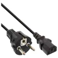 Produktbild: InLine® Netzkabel, Schutzkontakt gerade auf Kaltgerätestecker C13, 5m, schwarz 1000028033