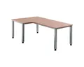 Produktbild: HAMMERBACHER Eckschreibtisch Q-Line, Winkelschreibtisch 90°, Breite 200 cm, Höhe 68-76 cm, 5-Fuß