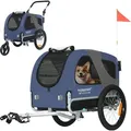 Produktbild: DOGGYHUT® Premium MEDIUM Hundefahrradanhänger & Jogger 2in1 Fahrradanhänger - Blau/Grau/Schwarz