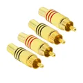 Produktbild: RCA Audio Stecker AV Stereo vergoldet Steckermit Feder Koaxial-Audios Lötfrei...