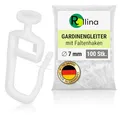 Produktbild: Rollina Gardinengleiter 7mm (100 Stück) | Gardinenhaken für Schienen mit 4-5mm Innenlauf-Breite | Vorhanghaken | auch passend für KVARTAL Leiste