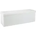 Produktbild: Relaxdays Faltbare Sitzbank HxBxT 38 x 114 x 38 cm, XL Kunstleder Sitztruhe, Aufbewahrungsbox mit viel Stauraum, weiß