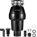Produktbild: VEVOR Küchenabfallentsorger, Küchenabfallzerkleinerer, 3/4 PS, Lebensmittelabfall-Zerkleinerungssystem, 3-Schrauben-Montage, 3600 U/min