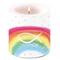 Produktbild: Tischkerze Kommunion, Taufe, Regenbogen Fisch, bunt, 90 mm