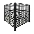 Produktbild: Relaxdays Mülltonnenverkleidung, Square, 2 Paneele je HxB 120 x 120 cm, modularer Sichtschutz, Mülltonnenzaun, schwarz