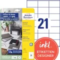 Produktbild: AVERY Zweckform 3481-10 Adressaufkleber (210 Etiketten, 70x41mm auf A4, FSC, bedruckbare Absenderetiketten, selbstklebende Klebeetiketten mit ultragrip, ideal fürs HomeOffice) 10 Blatt, weiß