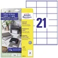 Produktbild: Avery-Zweckform 3481-10 Universal-Etiketten 70 x 41mm Papier Weiß 210 St. Permanent haftend Farblaserdrucker, Laserdrucker