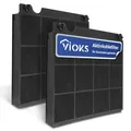 Produktbild: VIOKS SET 2x Aktivkohlefilter Dunstabzugshaube Ersatz für Elica Model15 Wpro 484000008575 CHF15/1 Type15 MCFE01 902980045/6 197465 AH040 FCH160 49019595 9029793818 Kohlefilter für Dunstabzugshauben