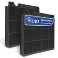 Produktbild: SET 2x Aktivkohlefilter Dunstabzugshaube Ersatz für Elica Model15 Wpro 484000...