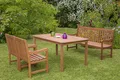 Produktbild: Merxx 4tlg. Santos Gartenmöbelset - 2 Sessel, 1 Bank, 1 Tisch - Farbe: braun - Maße: Sessel: 58x57x89 Bank: 58x157x89 Tisch: 150x90x74,5; 2x 25120-011 + 1x 25122-011 + 1x 25123-011