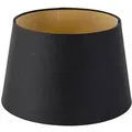 Produktbild: Baumwolllampenschirm schwarz 25/20/16 mit goldenem Interieur