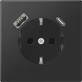 Produktbild: JUNG SCHUKOsteckdose LS1520-15CASWM m.USB Typ AC graphitschwarz (LS1520-15CASWM)