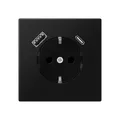 Produktbild: Jung LS1520-15CASWM SCHUKO-Steckdose USB Typ A+C Serie LS graphitschwarz matt