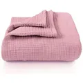 Produktbild: Babydecke Premium Musselin Babydecke 4-lagige Decke aus 100% Baumwolle, Laynenburg, Musselin Babydecke, Kuscheldecke oder Schlafdecke, Pucktuch, Spucktuch rosa