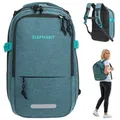 Produktbild: Rucksack Handgepäck klein Flugzeug Reiserucksack Damen Herren Laptoprucksack Ryanair 40x25x20 cm Travel Elephant Fly small 13124 Petrol +Koffergurt - Grün