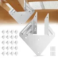 Produktbild: VEVOR Holzverbinder, Innenmaß 40x21x63 mm, Balkenverbinder aus hochfestem Stahl mit schwarzer Rostschutzbeschichtung, Pfostenträger, Balkenträger für Dachbalken-Holzkonstruktionen, 25 Stück