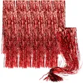 Produktbild: 10x Lametta gewellt - Lametta Girlande in rot - Weihnachtsschmuck 50cm