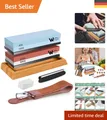 Produktbild: Professionelles Schleifstein Set 400/1000 3000/8000 – Wetzstein mit Bambusbasis