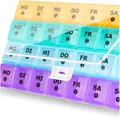 Produktbild: Tablettenbox 4 Wochen 28 Tage 4 Wochenboxen 7 Faecher Pillendose Monatsbox