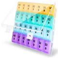 Produktbild: Tablettenbox 28 Tage Monat Pillendose 7 Fächer 4 Wochen Medikamentenbox groß