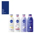 Produktbild: 4x400ml Nivea Body Lotion & Body Milk Feuchtigkeitscreme | 4 tolle Mix - Sorten
