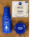 Produktbild: 1L|214,29)3tlg Nivea Hyaluron Cellular Cushions MakeUp Mittel +Creme + Bodycreme