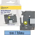 Produktbild: Kompatibles Schriftband für Brother TZe-531, 12mm, Länge 8m, schwarz auf blau