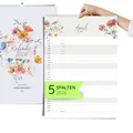 Produktbild: heaven+paper A3 großer Familienplaner 2026 mit 5 Spalten Wildblumen natur - Kalender für Familien 2026 mit Feiertagen, Schulferien, Mond - Wandkalender 2026 Familienkalender (Wildflower, 5 Spalten)