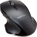 Amazon Basics Ergonomische kabellose Maus mit Schnell-Scrolling, normale Größe, Schwarz