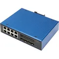 Produktbild: Digitus Industrial 8 + 4 10G Uplink Port L3 managed Gigabit Ethernet PoE Switch (12 Ports) (DN-651161)