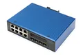 Produktbild: Digitus Industrieller 8+4 10G Uplink Port L3 managed Gigabit Ethernet PoE Switch