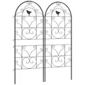 Produktbild: Outsunny Rankgitter Metall 2er Set zum Stecken rostfrei Rankhilfe mit Vogeldesign für Kletterpflanzen 50x120 cm Spalier für Zimmerpflanzen Pflanzenspalier für Tomaten Blumen Kletterpflanzen Schwarz