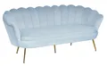 Produktbild: Muschelsofa 3-Sitzer aus Samt Hellgrau/Gold Polstersofa Designersofa Sofa Couch