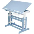 Produktbild: tectake Schreibtisch, Blau, Holz, Rechteckig, 55x94x109 cm, Arbeitszimmer, Schreibtische, Bürotische