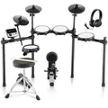 Produktbild: VEVOR E-Drum-Set, 32 Drum-Kits & 480 Sounds Elektronisches Schlagzeug, USB MIDI-unterstütztes 20,32 cm Leises Mesh-Snare-E-Drum-Set mit 25,4 cm Becken, Drum-Sticks & Kopfhörer, E-Drums