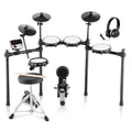 Produktbild: VEVOR E-Drum-Set, 32 Drum-Kits & 480 Sounds Elektronisches Schlagzeug, USB MIDI-unterstütztes 20,32 cm Leises Mesh-Snare-E-Drum-Set mit 25,4 cm Becken, Drum-Sticks & Kopfhörer, E-Drums
