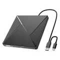Produktbild: Umaniy Externes CD DVD Laufwerk, USB 3.0 & USB-C CD/DVD Laufwerk Extern, CD DVD +/-RW ROM Brenner Optical External DVD Drive für Laptop, PC, Desktop, MacBook, iMac, Windows 11/10/8/7/XP/Linux/MacOS
