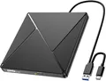 Produktbild: Externes CD DVD Laufwerk, USB 3.0 & USB-C CD/DVD Laufwerk Extern, CD DVD