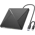 Produktbild: Externes CD DVD Laufwerk, USB 3.0 & USB-C CD/DVD Laufwerk Extern, CD DVD +/-R...