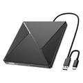 Produktbild: Externes CD DVD Laufwerk USB 3.0 & USB C CD/DVD Laufwerk Extern CD DVD +/RW