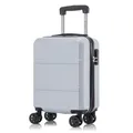 Produktbild: YONSLY Trolley Reisekoffer Travel Suitcase, Rollkoffer Handgepäck, Hartschalenreisekoffer mit 4 Rollen 360°, Zahlenschloss, Weicher Gummigriff (S, Silber)
