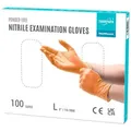 Produktbild: EUROPAPA Nitril-Handschuhe Medical Einmalhandschuhe Untersuchungshandschuhe (100 Stück, puderfrei ohne Latex, Gummihandschuhe) unsteril latexfrei disposible gloves orange L