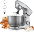 Produktbild: VEVOR Knetmaschine Küchenmaschine zum Backen, 1500 W Teigmaschine mit Edelstahlschüssel (4,2 L) & Knethaken & Rührbesen & Schneebesen, 10-Gang einstellbare kippbare Rührmaschine Standmixer