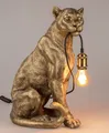 Produktbild: Tischlampe, Leuchte Katze , Löwe sitzend H. 52cm antik gold schwarz Formano