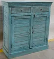 Produktbild: Massive Vintage Kommode, Highboard, Sideboard, Flurschrank - Modell 19, Blau, Holz, 109*103*38 cm, Kommoden & Sideboards