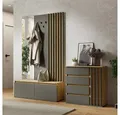 Produktbild: Lomadox Garderoben-Set DAVIS-166, (Spar-Set, 2-St., Kommode Garderoben Kombination), Eiche graphit Lamellen-Design grifflos modern